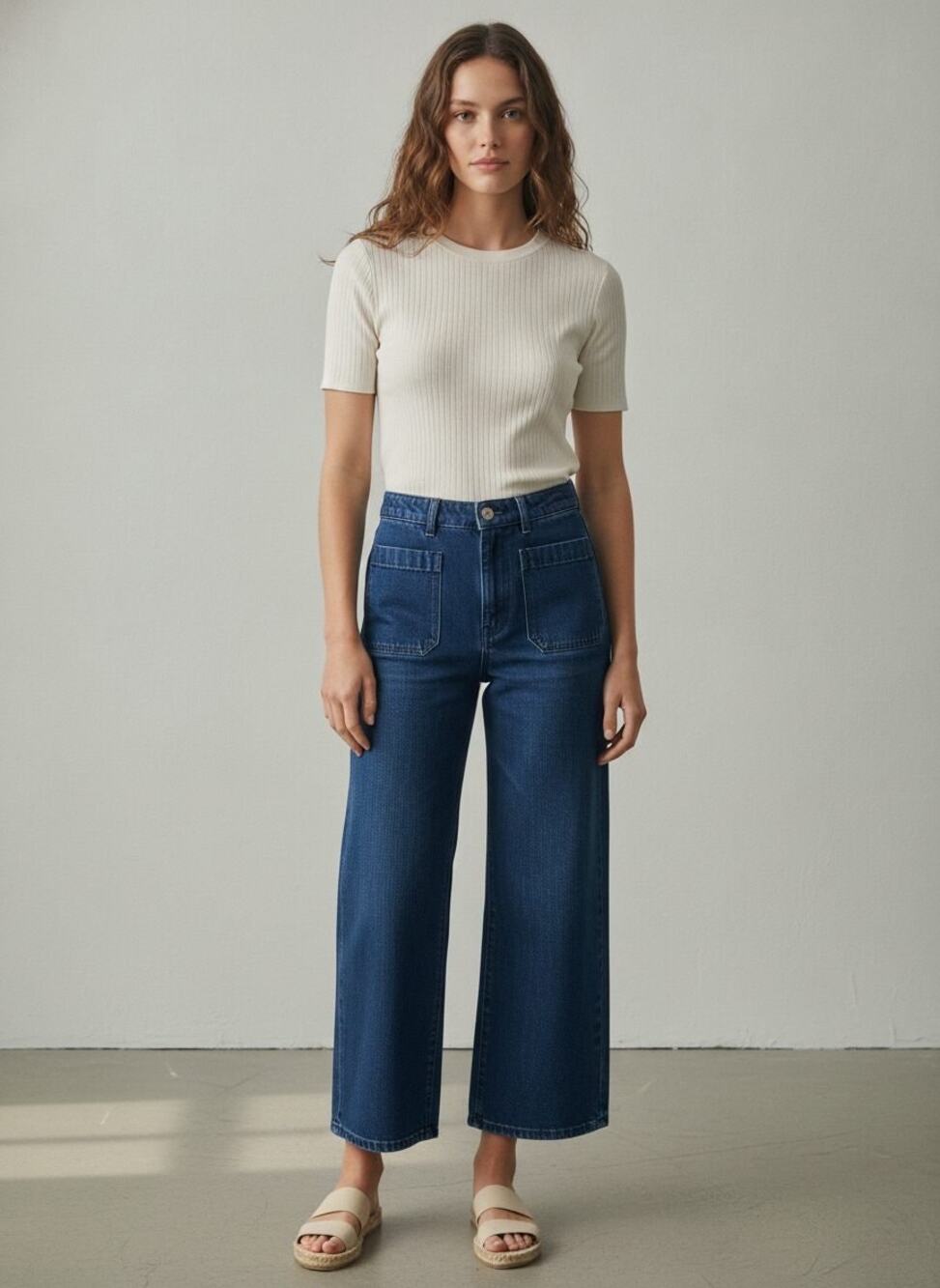 Rolla's Relaxed Sailor High-Rise Wide Leg Jeans - Blue